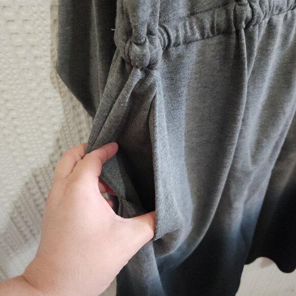 Torrid Plus Size Off-Shoulder Skater Dress  French Terry Heather Grey Dip Dye 4X - Picture 9 of 13